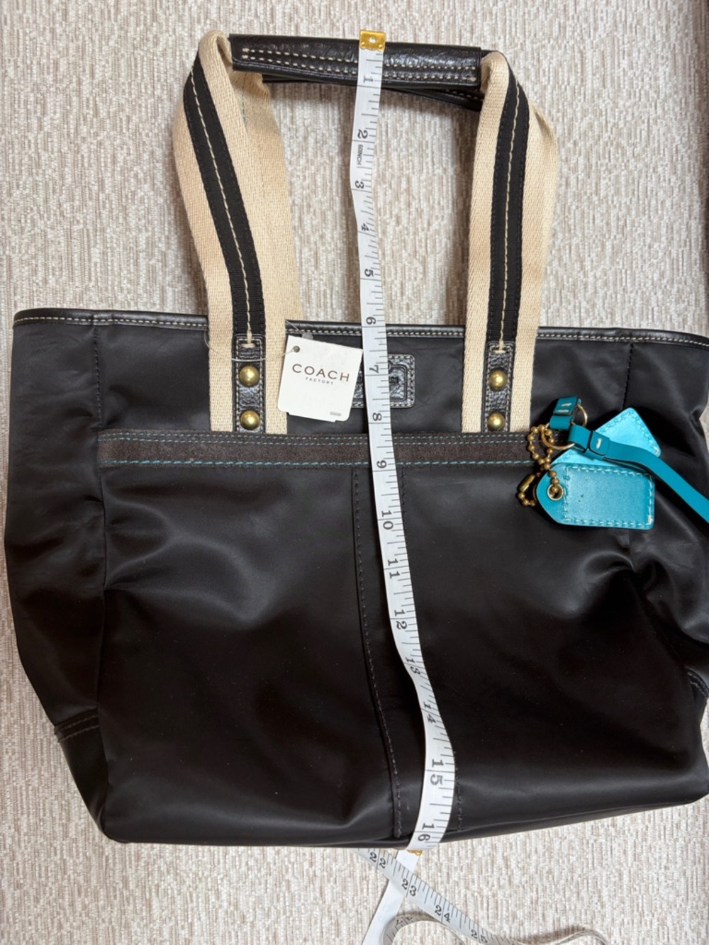 Coach Hampton Black Satin Tote NWT - Picture 7 of 12